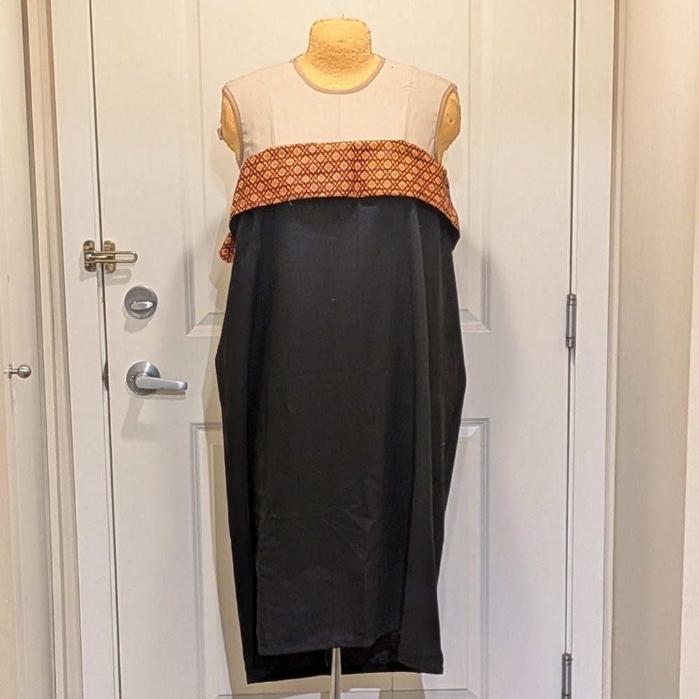3/$30 NWOT Beckwoman XXL Black Multi-Way Cotton Drawstring Top Dress or Skirt